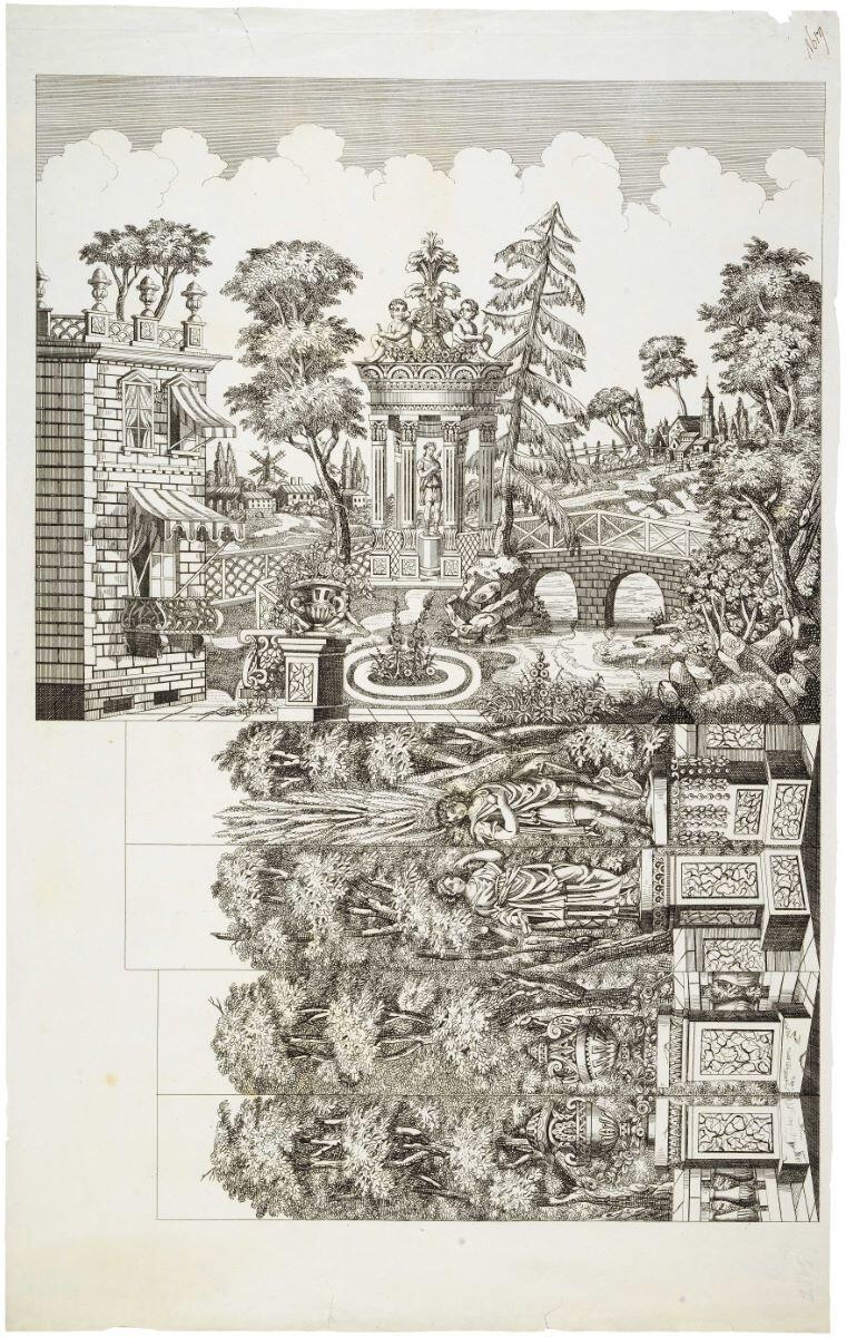 Théâtre : décor de Jardin (titre factice)