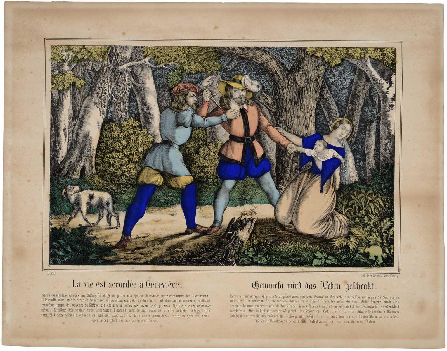 La vie est accordée à Geneviève. (titre inscrit, fr., all.)