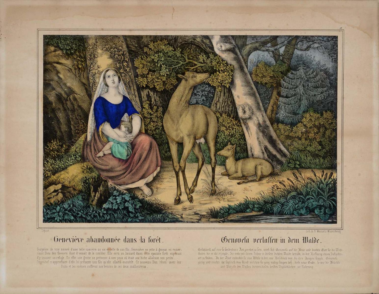 Geneviève abandonnée dans la forêt. (titre inscrit, fr., all.)