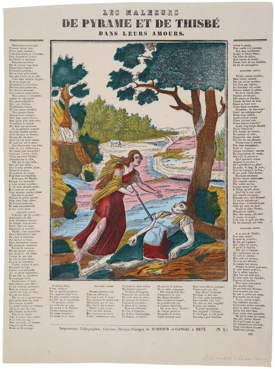 LES MALHEURS / DE PYRAME ET DE THISBÉ / DANS LEURS AMOURS. (titre inscrit)