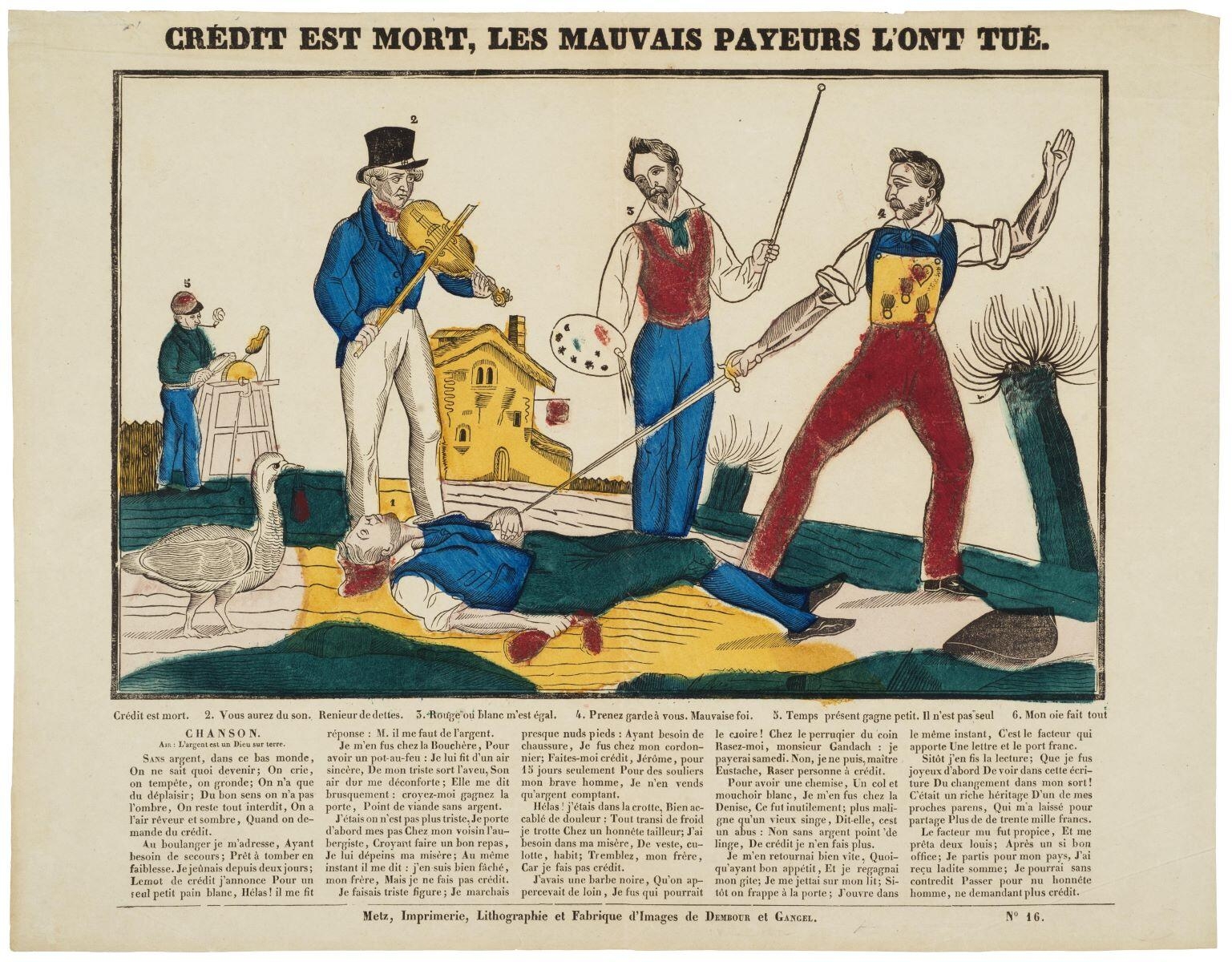 CRÉDIT EST MORT, LES MAUVAIS PAYEURS L'ONT TUÉ. / N° 16. (titre inscrit)