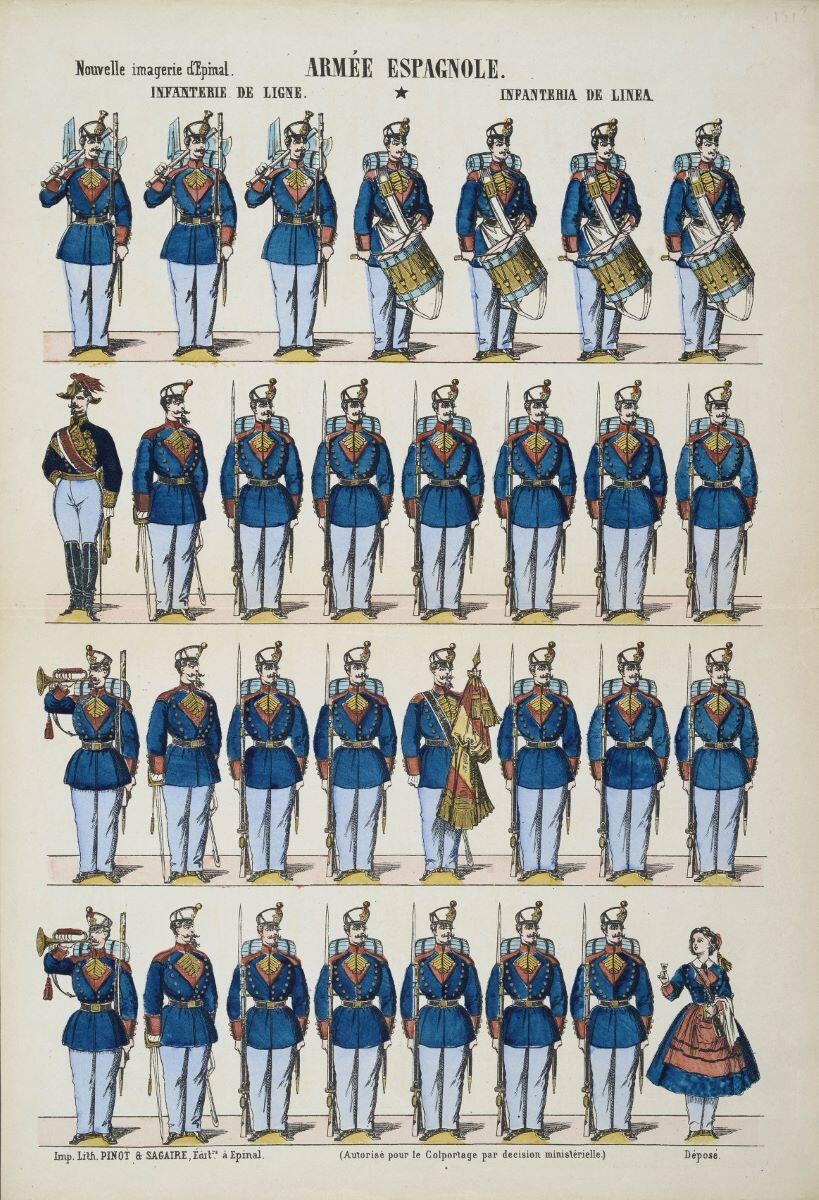 ARMÉE ESPAGNOLE. / INFANTERIE DE LIGNE. (titre inscrit, fr., esp.)