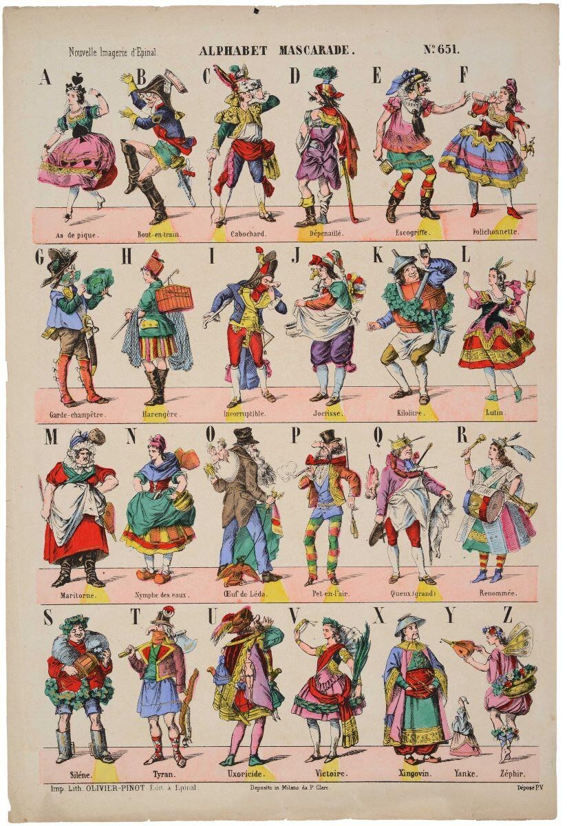 ALPHABET MASCARADE. N°. 651. (titre inscrit)