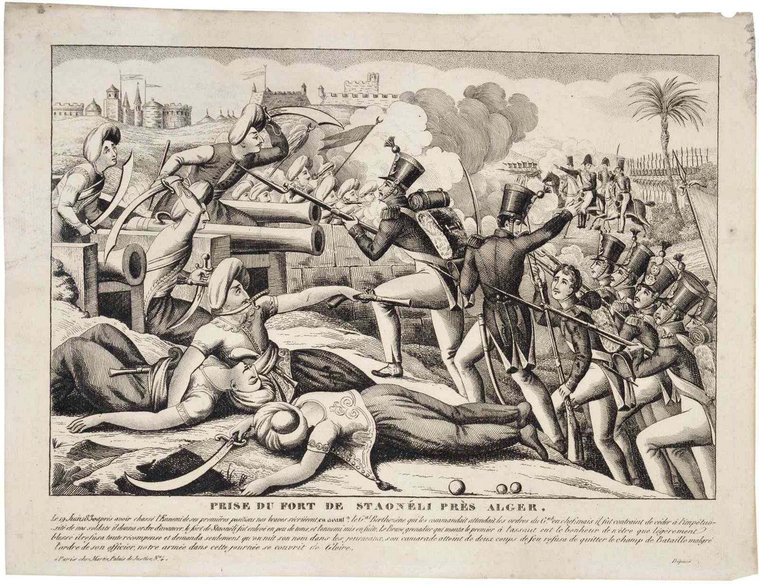 PRISE DU FORT DE STAONÉLI PRÈS ALGER. (titre inscrit)