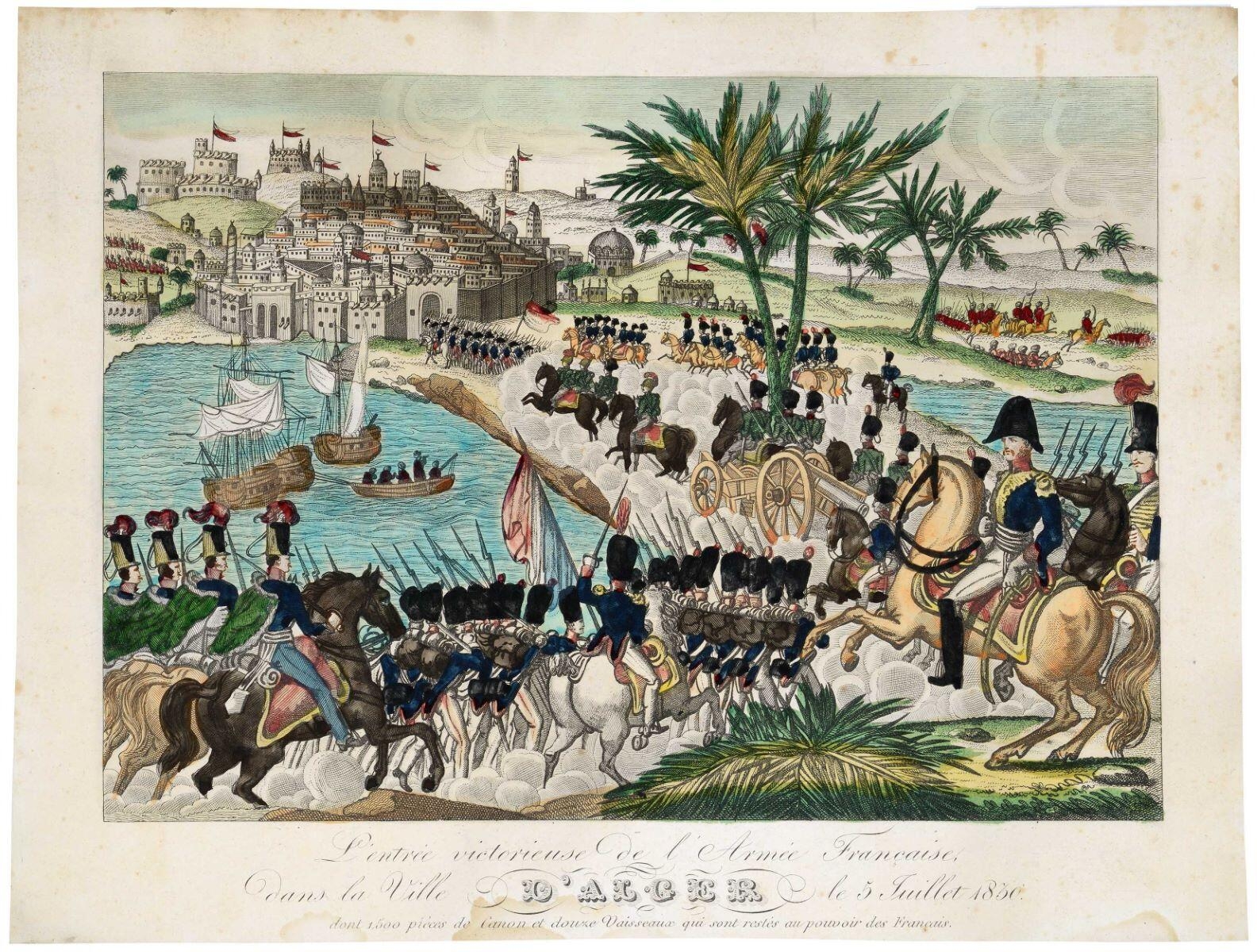 L'entrée victorieuse de l'Armée Française, / dans la Ville D'ALGER le 5 Juillet 1830 (titre inscrit)