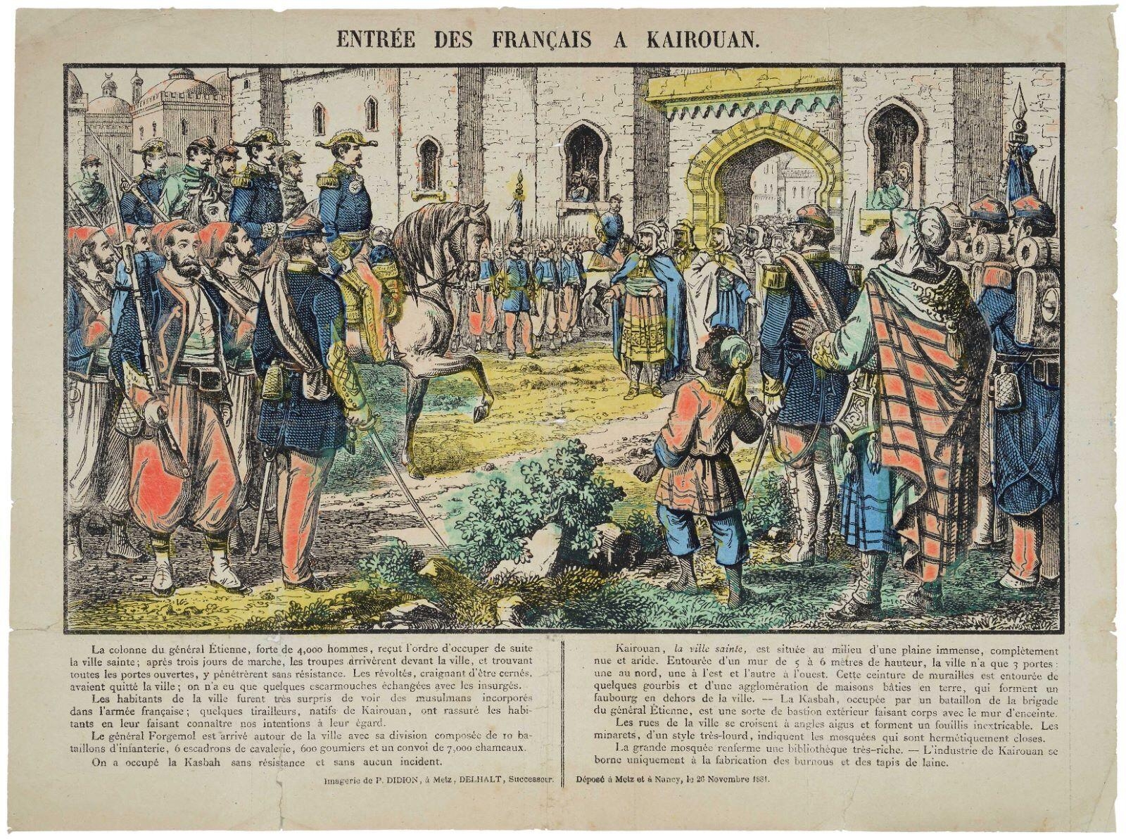 ENTRÉE DES FRANÇAIS A KAIROUAN. (titre inscrit)