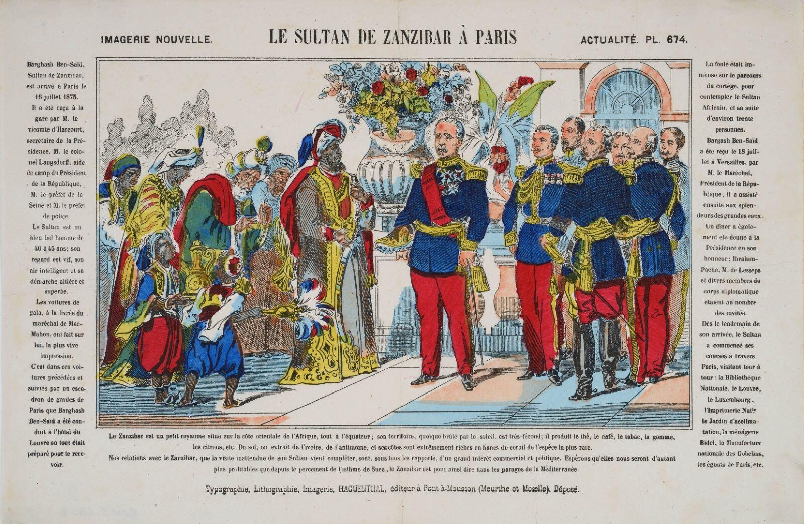 LE SULTAN DE ZANZIBAR À PARIS (titre inscrit)
