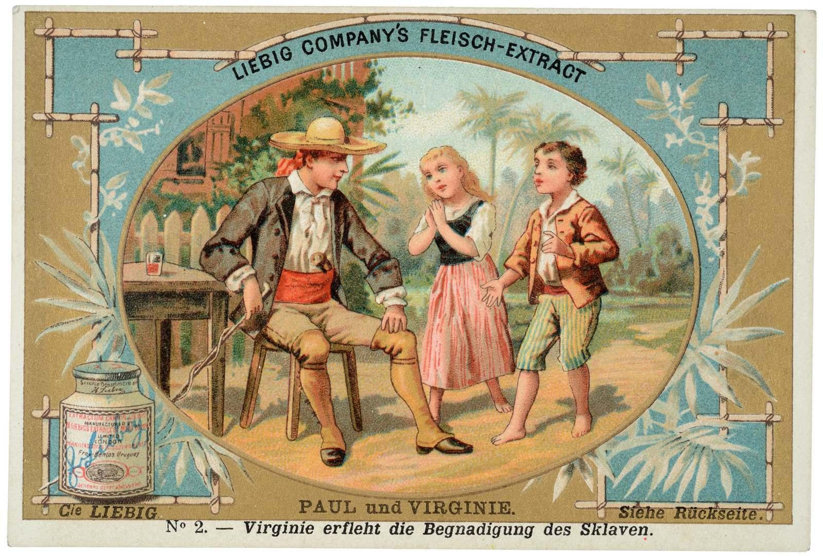 PAUL und VIRGINIE. / N° 2. - Virginie erfleht die Begnadigung des Sklaven. (titre inscrit, all.) ; PAUL ET VIRGINIE. / N° 2. - Virginie implorant la grâce de l'esclave. (titre traduit)