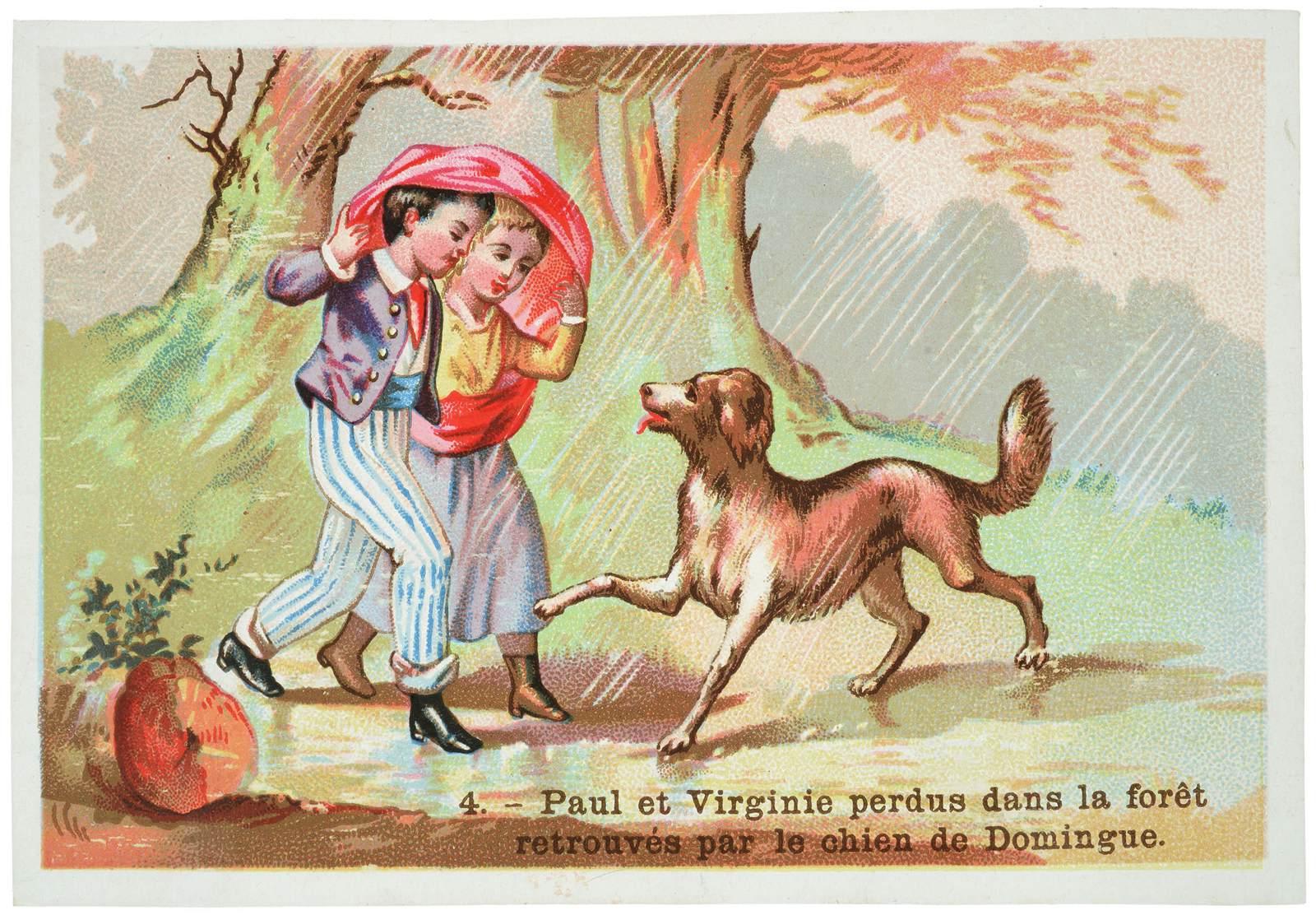4 - Paul et Virginie perdus dans la forêt / retrouvés par le chien de Domingue. (titre inscrit)