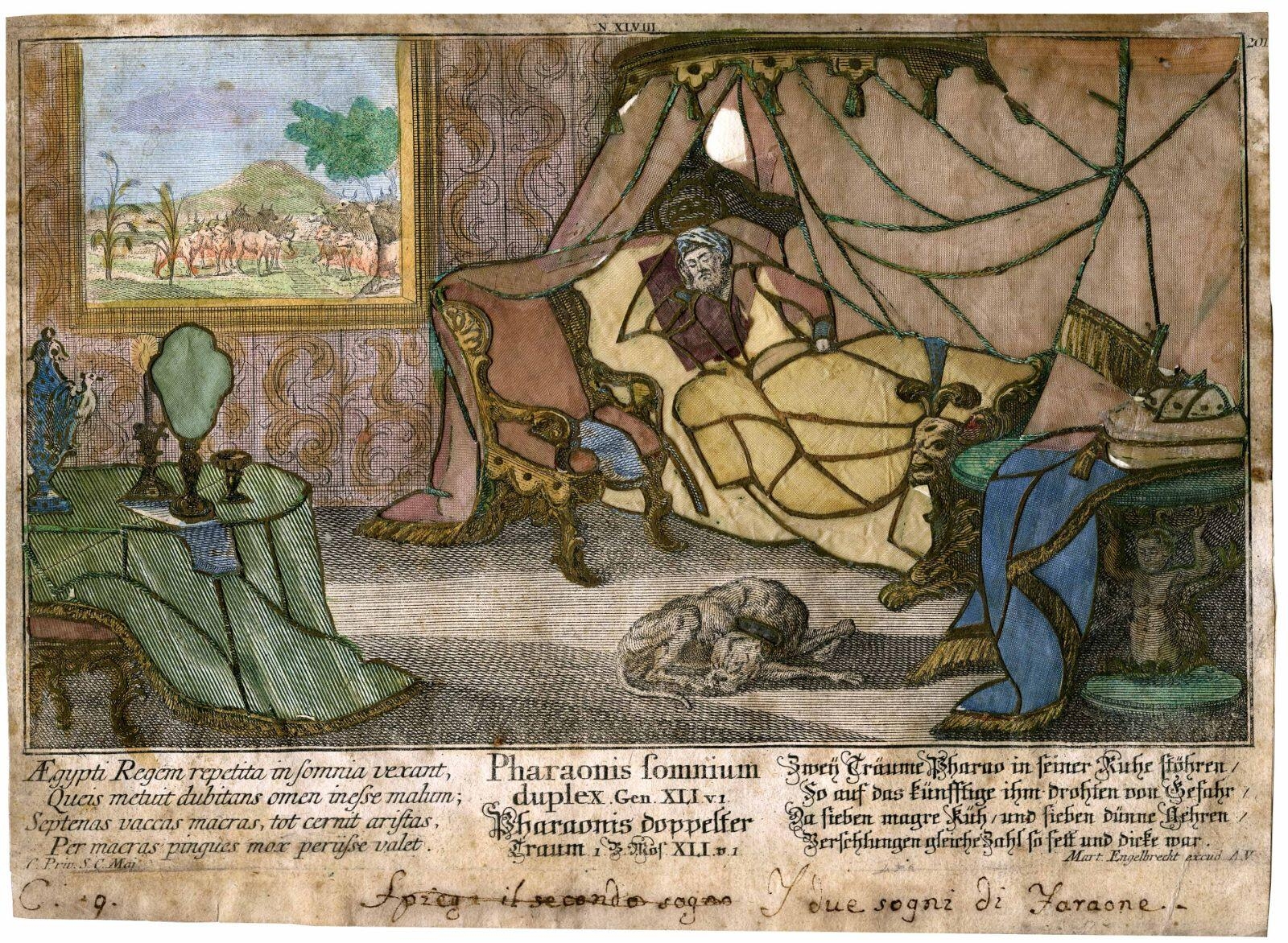 Pharaonis fomnium / duplex. Gen. XLI.VI (titre inscrit, lat. all.) ; Rêve de pharaon (titre traduit)