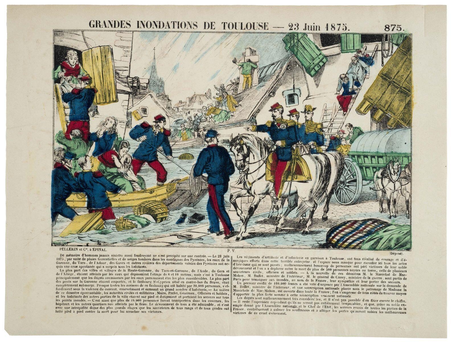 GRANDES INONDATIONS DE TOULOUSE - 23 Juin 1875. 875. (titre inscrit)