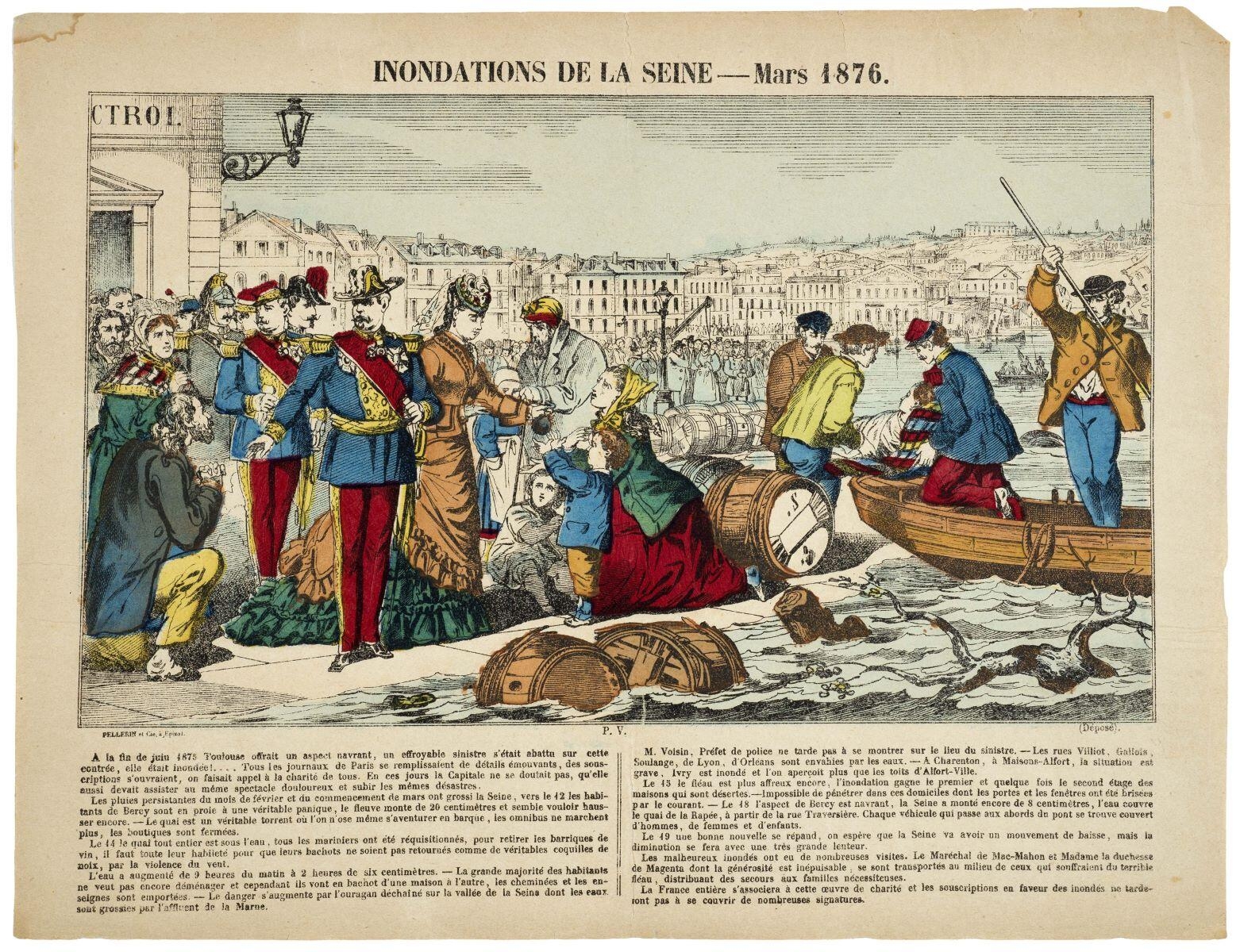 INONDATION DE LA SEINE - Mars 1876. (titre inscrit)