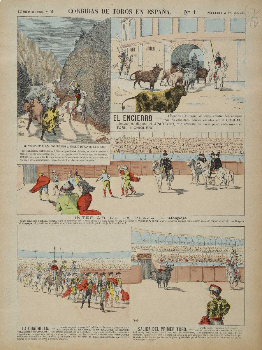 CORRIDAS DE TOROS EN ESPAÑA. - N° 1 (titre inscrit) ; Courses de taureaux en Espagne (titre traduit)