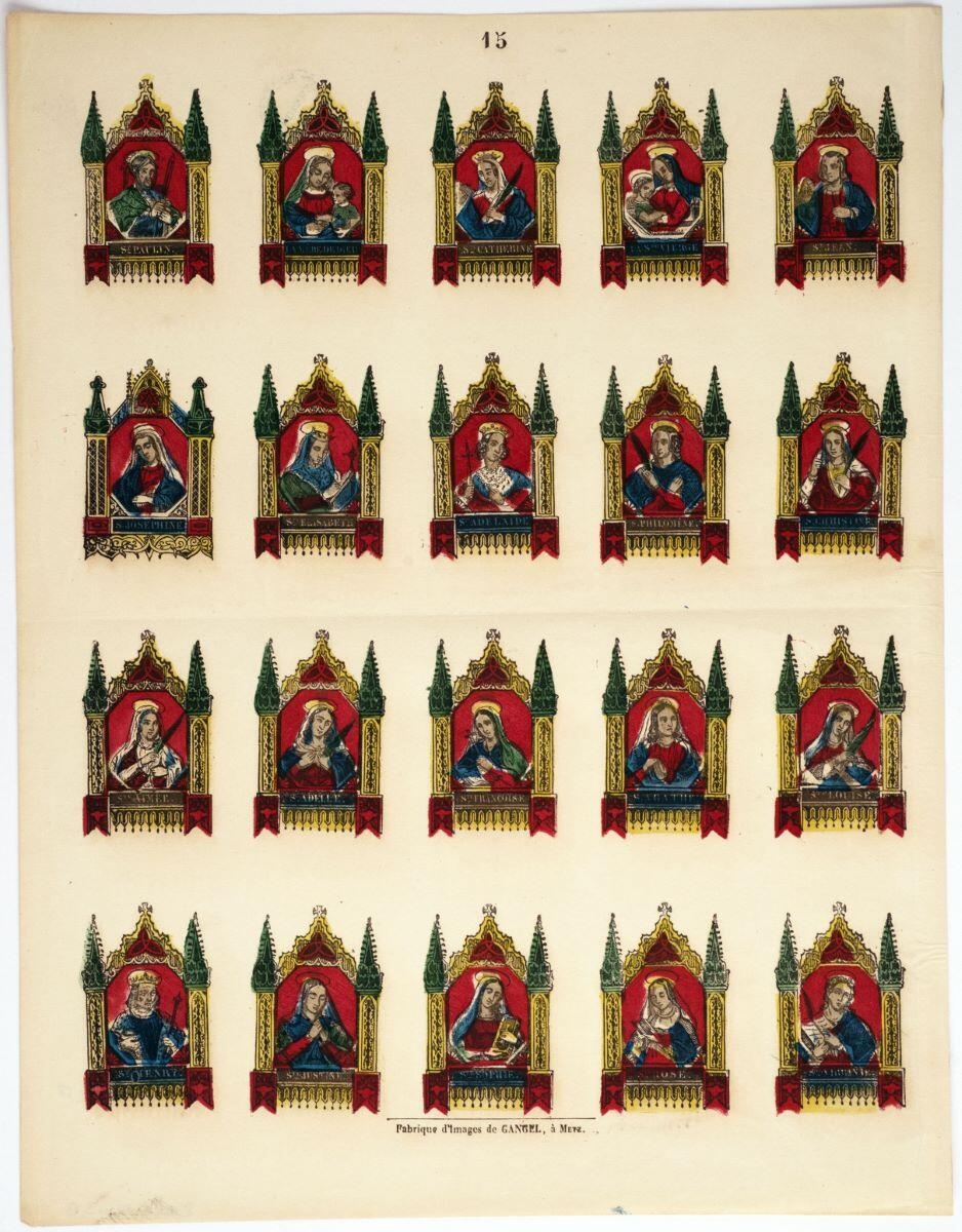 ST-PAULIN. […] STE. EUGÉNIE. 15 (titre inscrit) ; planche de saintetés (titre factice)