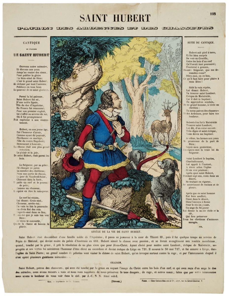 SAINT HUBERT / PATRON DES ARDENNES ET DES CHASSEURS 103 (titre inscrit)