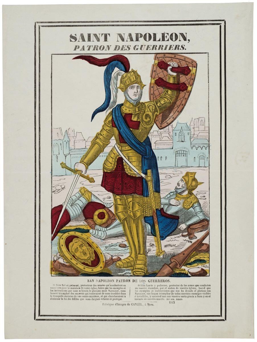 SAINT NAPOLÉON, / PATRON DES GUERRIERS. 145 (titre inscrit fr., esp.)