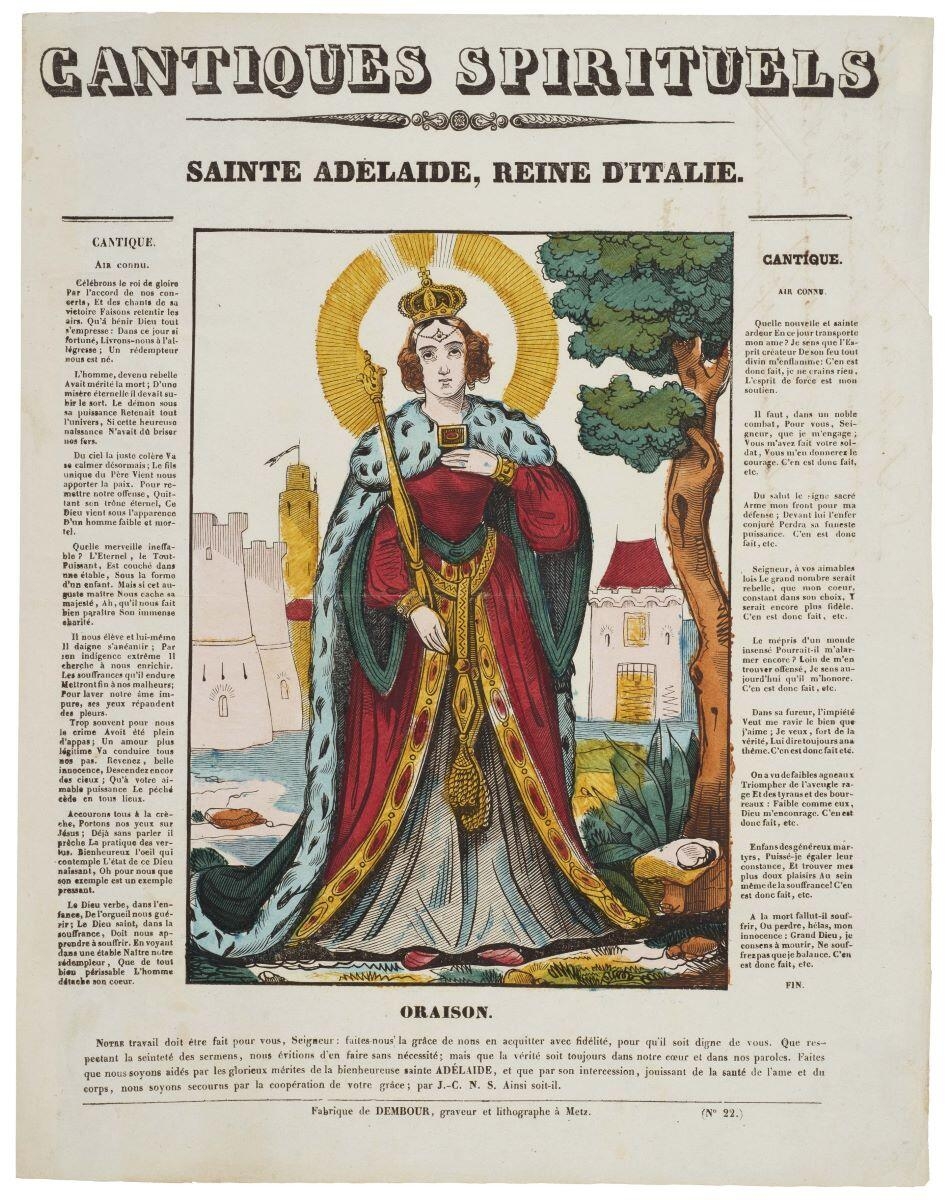 CANTIQUES SPIRITUELS / SAINTE ADÉLAIDE, REINE D'ITALIE. (N° 22.) (titre inscrit)