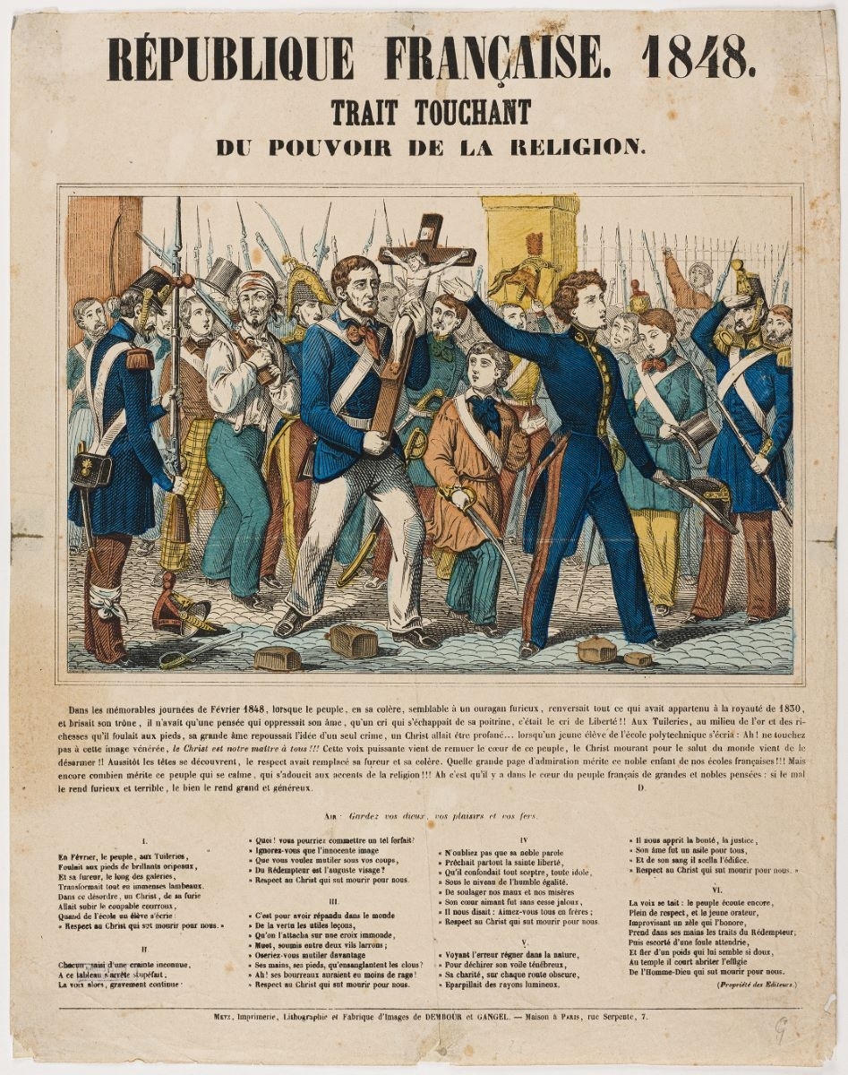 RÉPUBLIQUE FRANÇAISE. 1848. / TRAIT TOUCHANT / AU POUVOIR DE LA RELIGION. (titre inscrit)