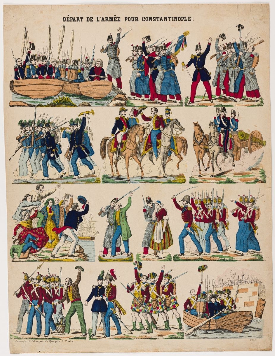 DÉPART DE L'ARMÉE POUR CONSTANTINOPLE. (titre inscrit)