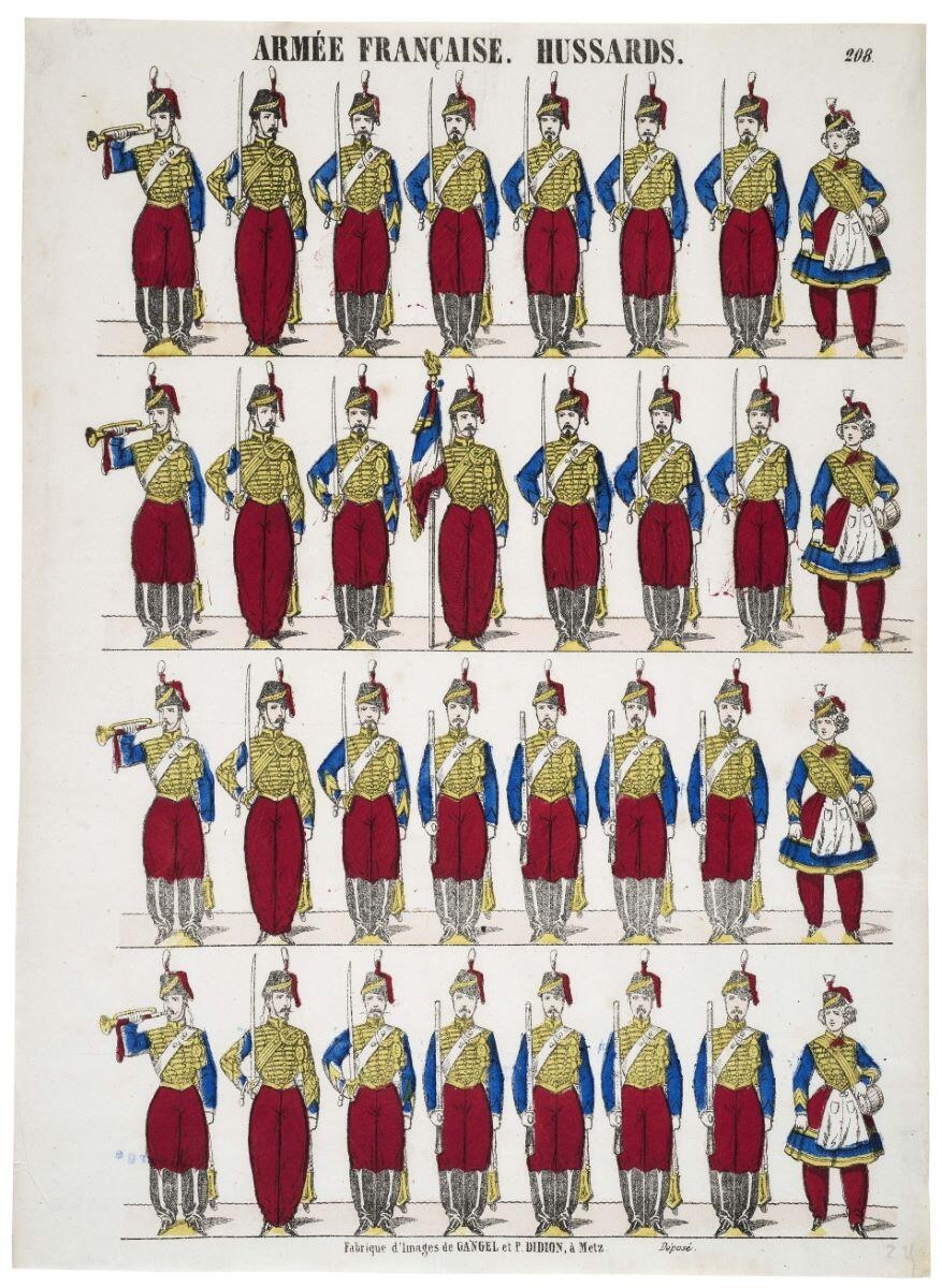 ARMÉE FRANÇAISE. HUSSARDS. 208. (titre inscrit)