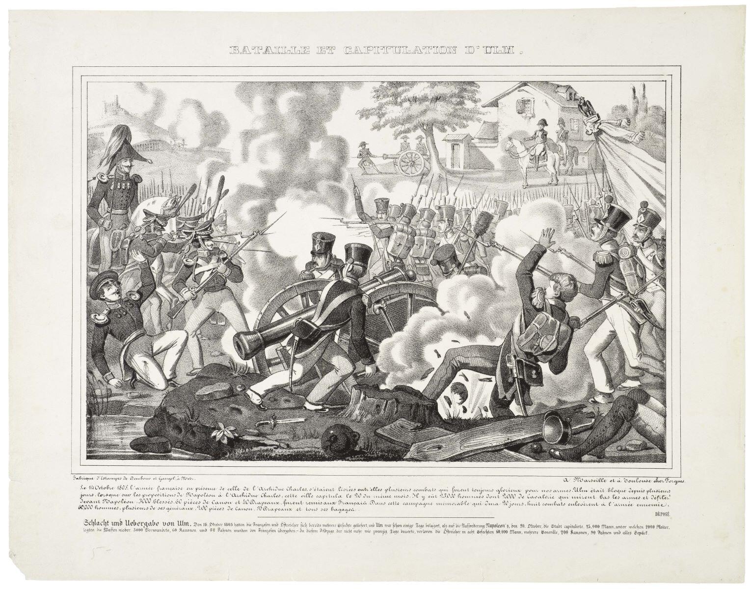 BATAILLE ET CAPITULATION D'ULM. (titre inscrit)