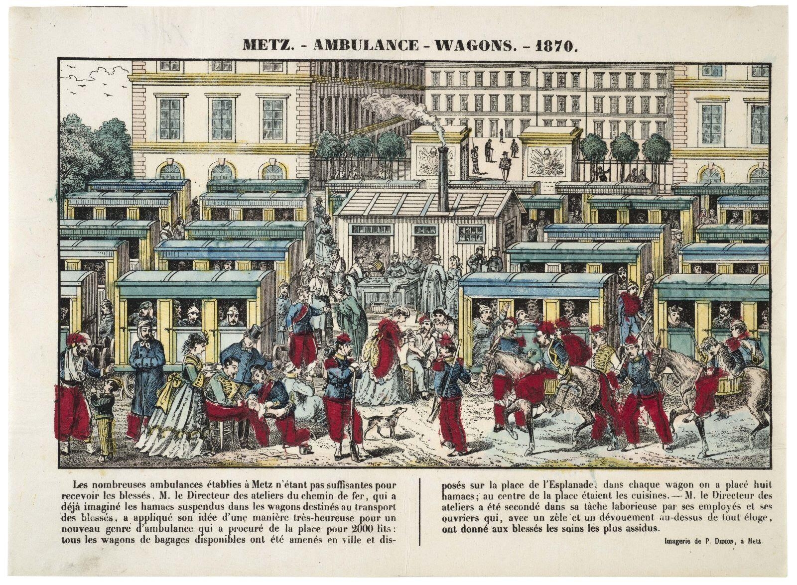 METZ. - AMBULANCE - WAGONS. - 1870. (titre inscrit)