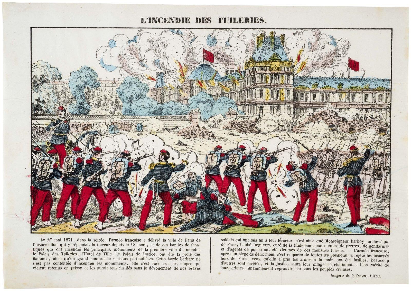 L'INCENDIE DES TUILERIES. (titre inscrit)
