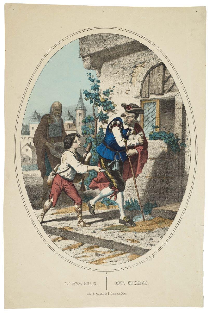 L'AVARICE.  / 1. (titre inscrit, fr., all.)