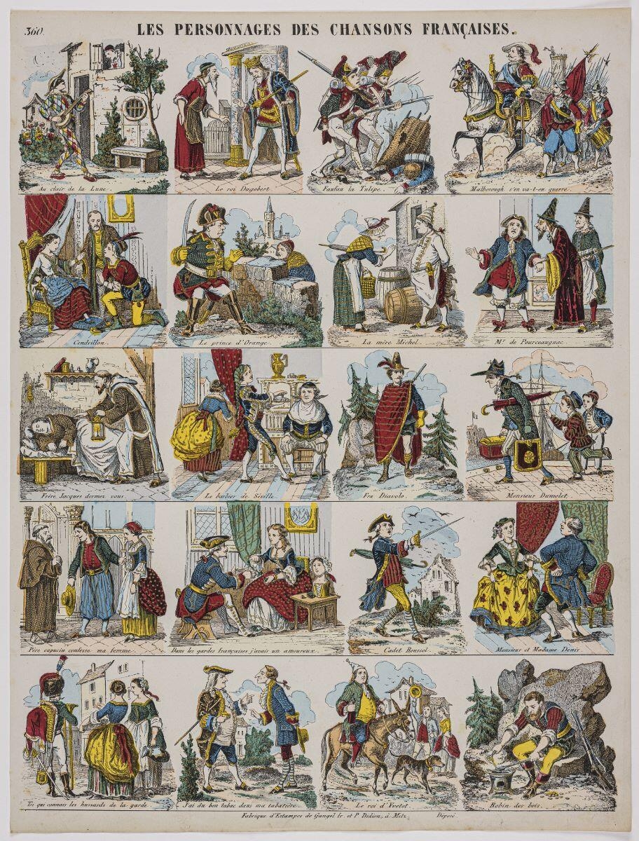 LES PERSONNAGES DES CHANSONS FRANÇAISES. 360. (titre inscrit)