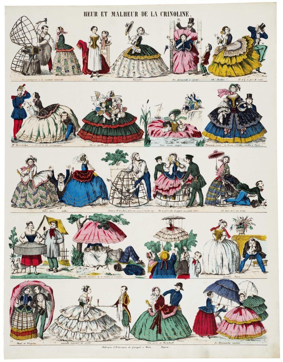 HEUR ET MALHEUR DE LA CRINOLINE. (titre inscrit)