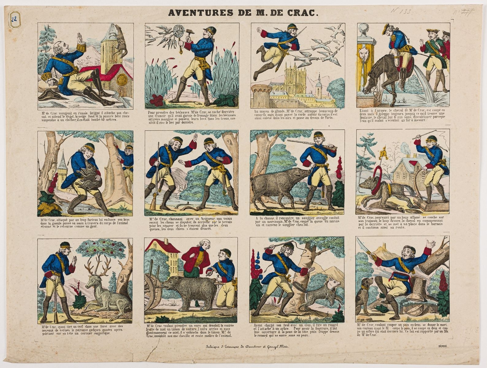 AVENTURES DE M. DE CRAC. (titre inscrit)