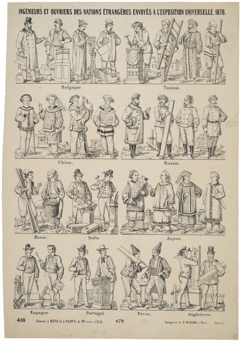 INGÉNIEURS ET OUVRIERS DES NATIONS ÉTRANGÈRES ENVOYÉS A L'EXPOSITION UNIVERSELLE. 1878. / 418 / 479 (titre inscrit)