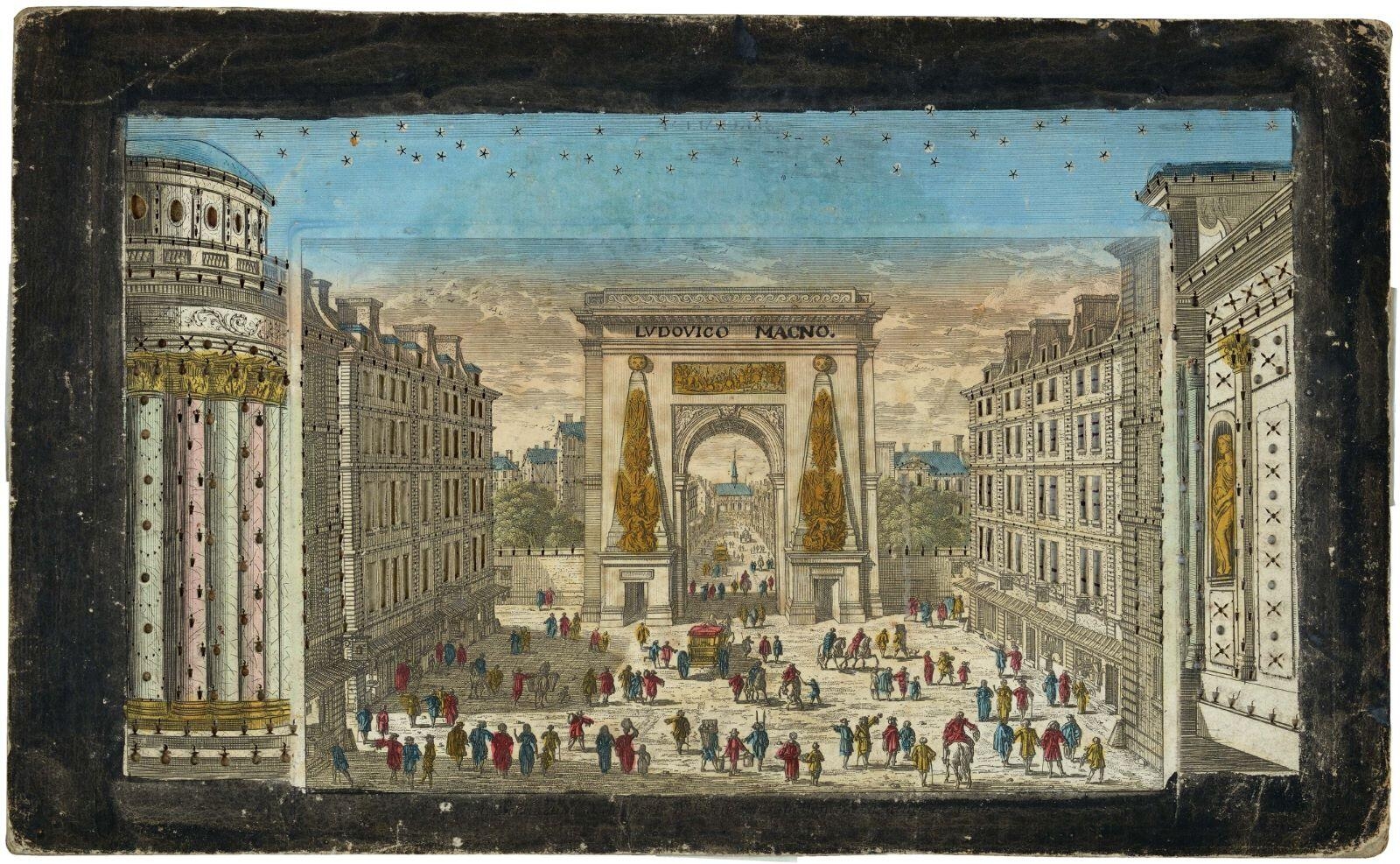 Vue et perspective de la Porte St. Denis [illisible] (titre inscrit)