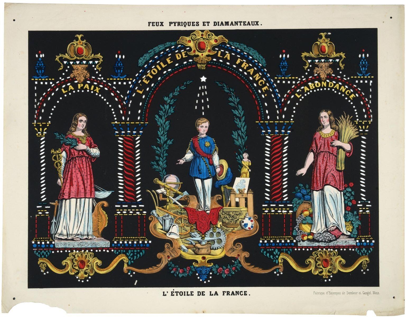 FEUX PYRIQUES ET DIAMANTEAUX. / L'ÉTOILE DE LA FRANCE. (titre inscrit)