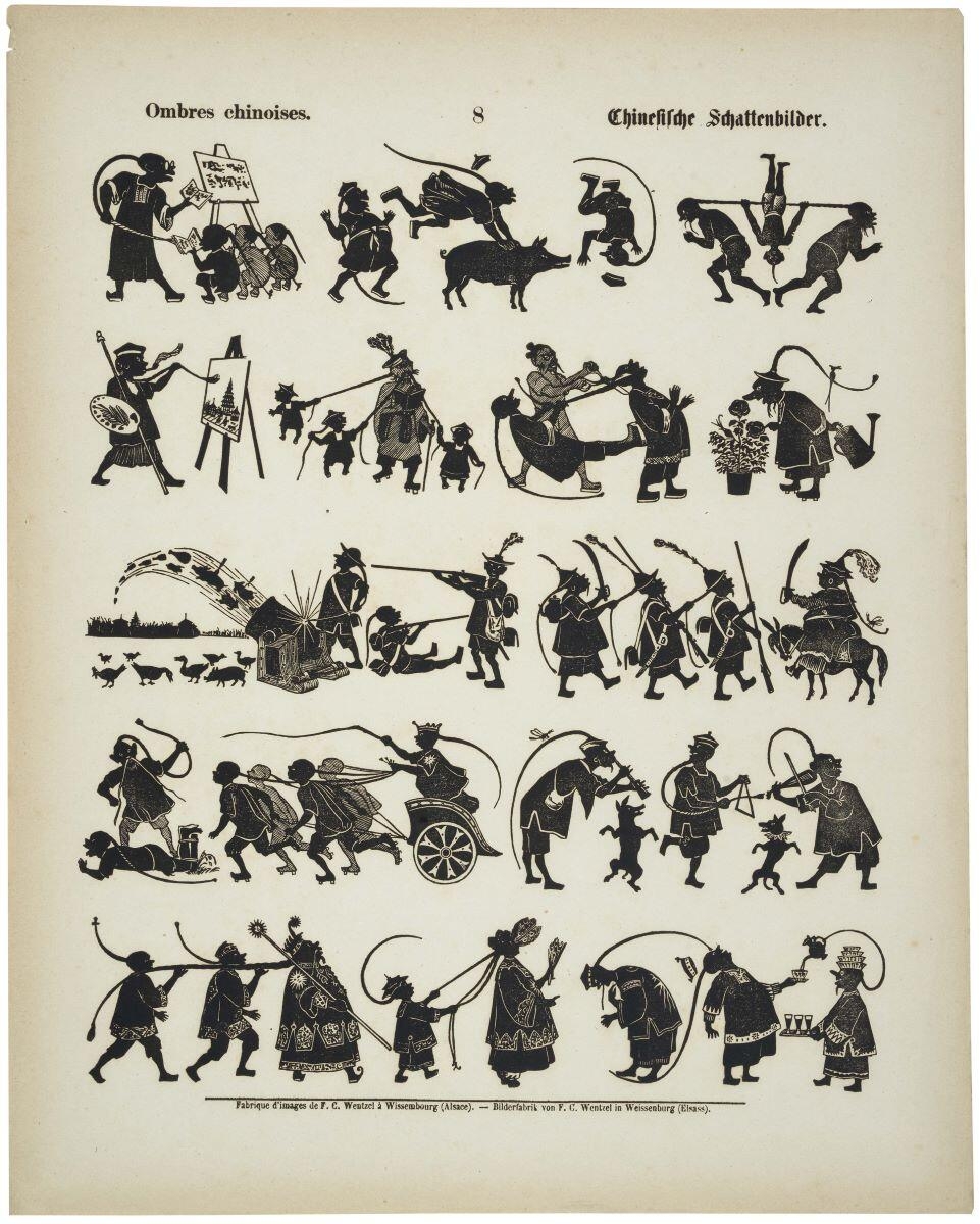 Ombres chinoises. 8 Chinesische Schattenbilder. (titre inscrit fr. all.)