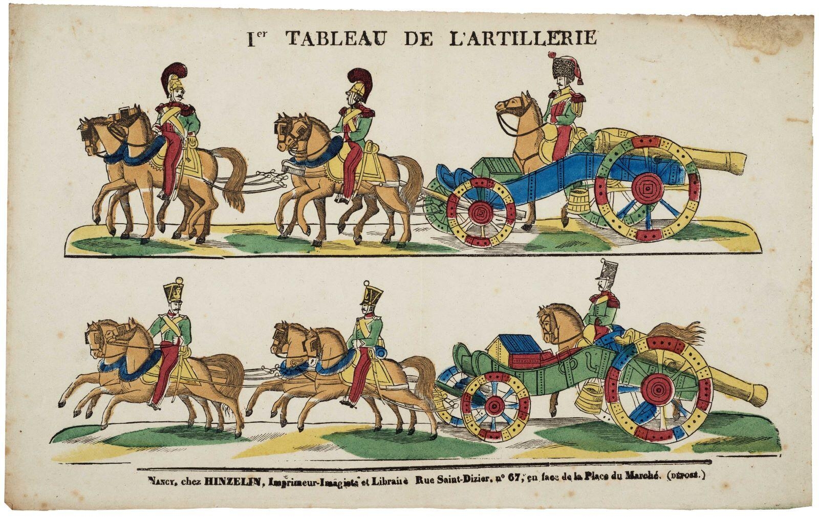 Ier TABLEAU DE L'ARTILLERIE (titre inscrit)