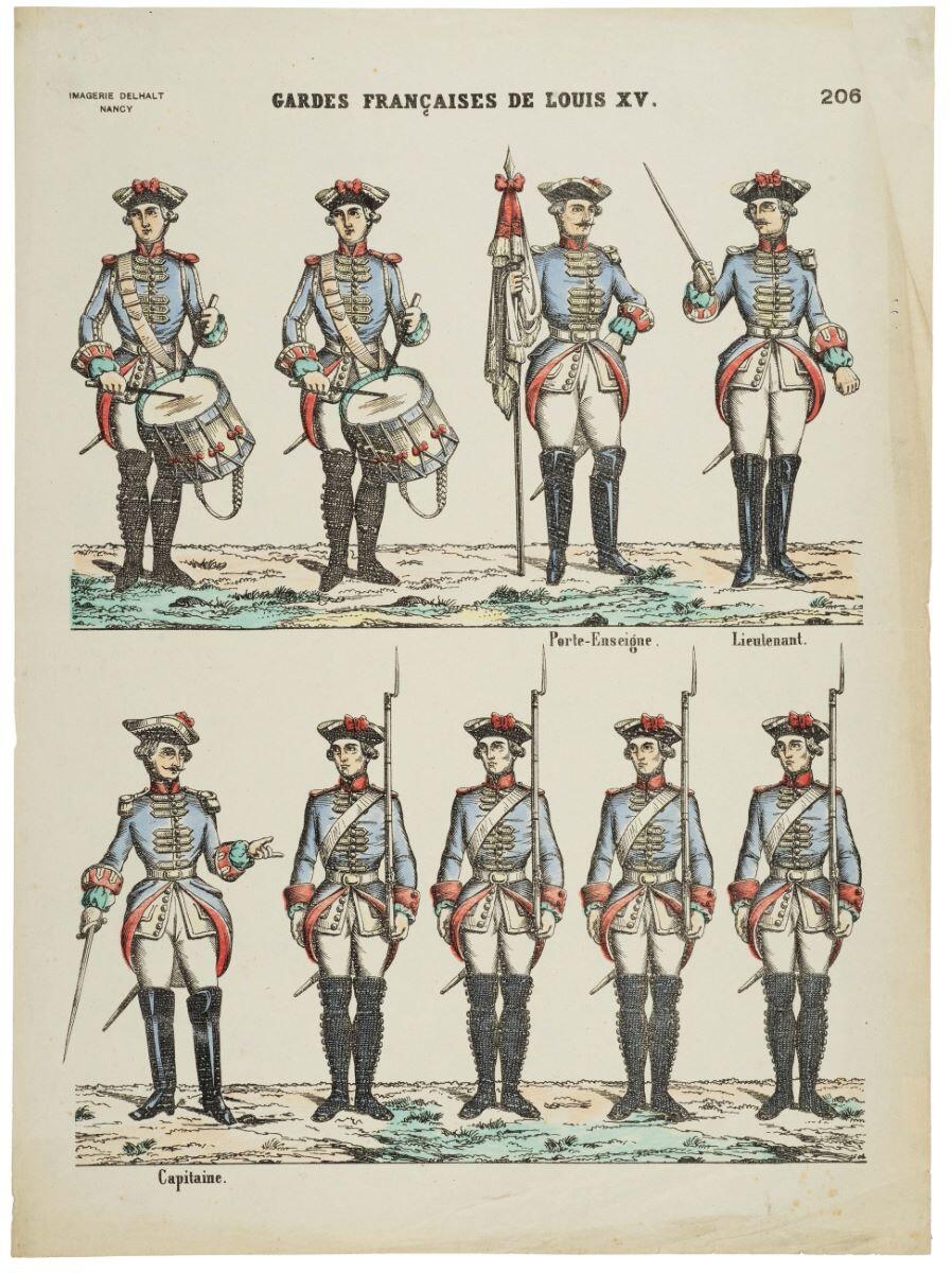 GARDES FRANÇAISES DE LOUIS XV. 206 (titre inscrit)