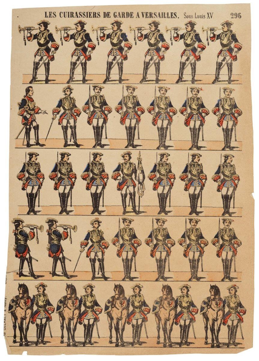 LES CUIRASSIERS DE GARDE A VERSAILLES. Sous Louis XV. (titre inscrit)