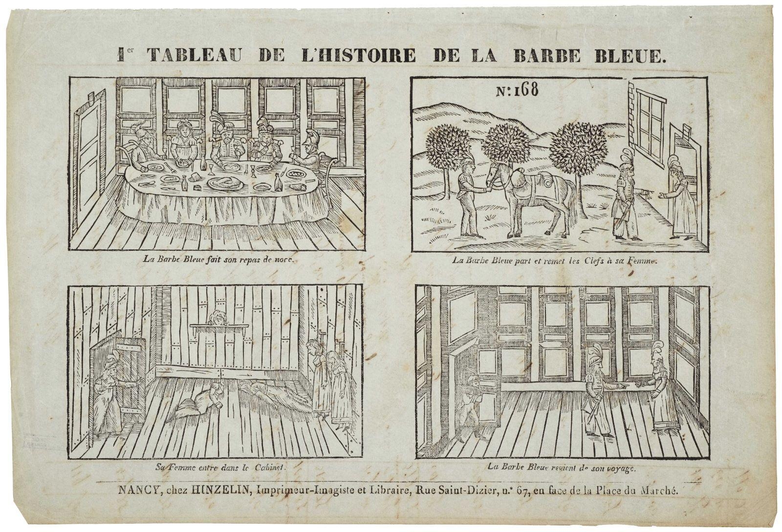 1er TABLEAU DE L'HISTOIRE DE LA BARBE BLEUE. / N°.168 (titre inscrit)