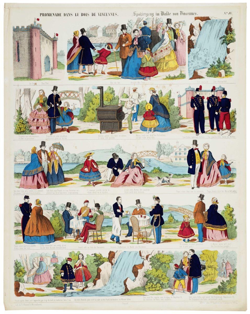 PROMENADE DANS LE BOIS DE VINCENNES. N°=86. (titre inscrit, fr. ; all.)