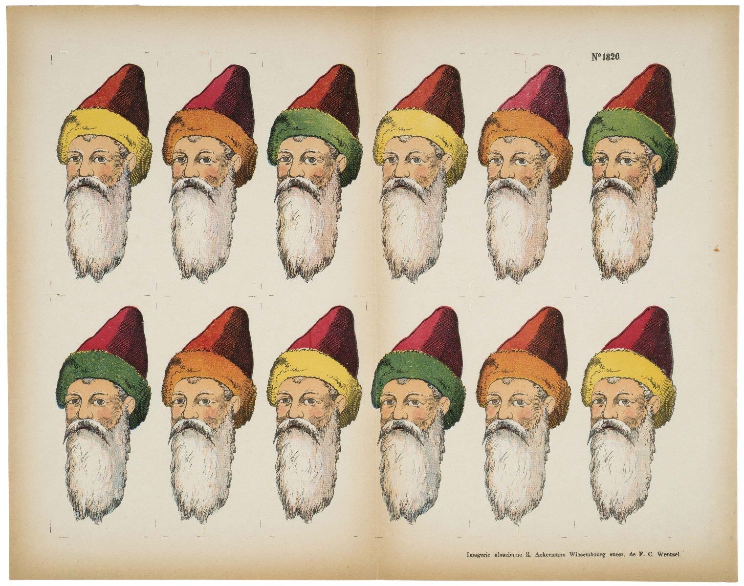 N° 1820. (titre inscrit) ; Image pour pâtisserie. Tête de Père Noël. (titre factice)