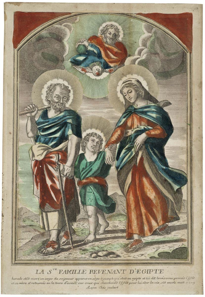 LA STE FAMILLE REVENANT D'EGIPTE (titre inscrit) ; La Sainte Famille ou le Retour d'Égypte (titre factice)