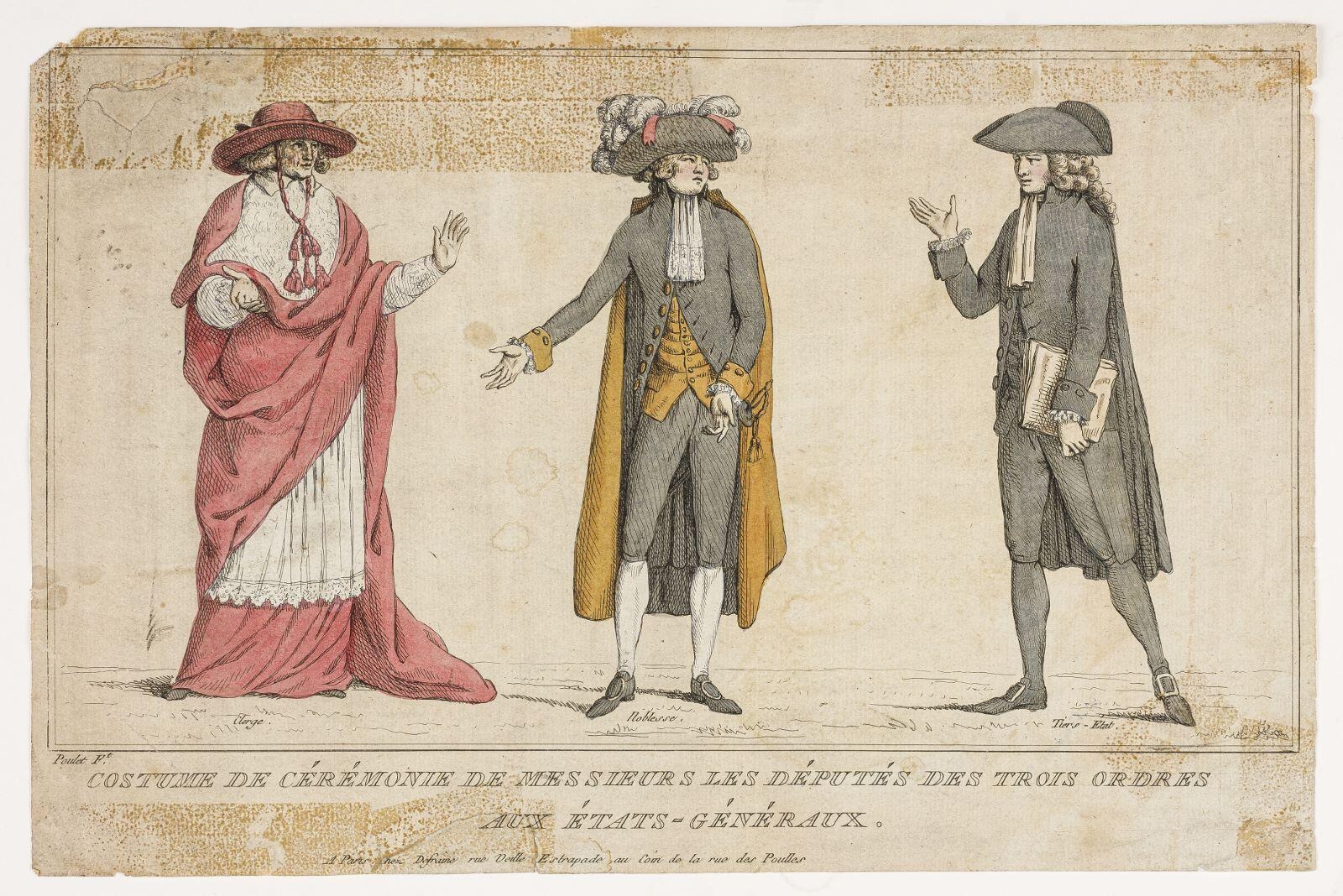 COSTUMES DE CÉRÉMONIES DE MESSIEURS LES DÉPUTÉS DES TROIS ORDRES / AUX ÉTATS-GÉNÉRAUX. (titre inscrit)