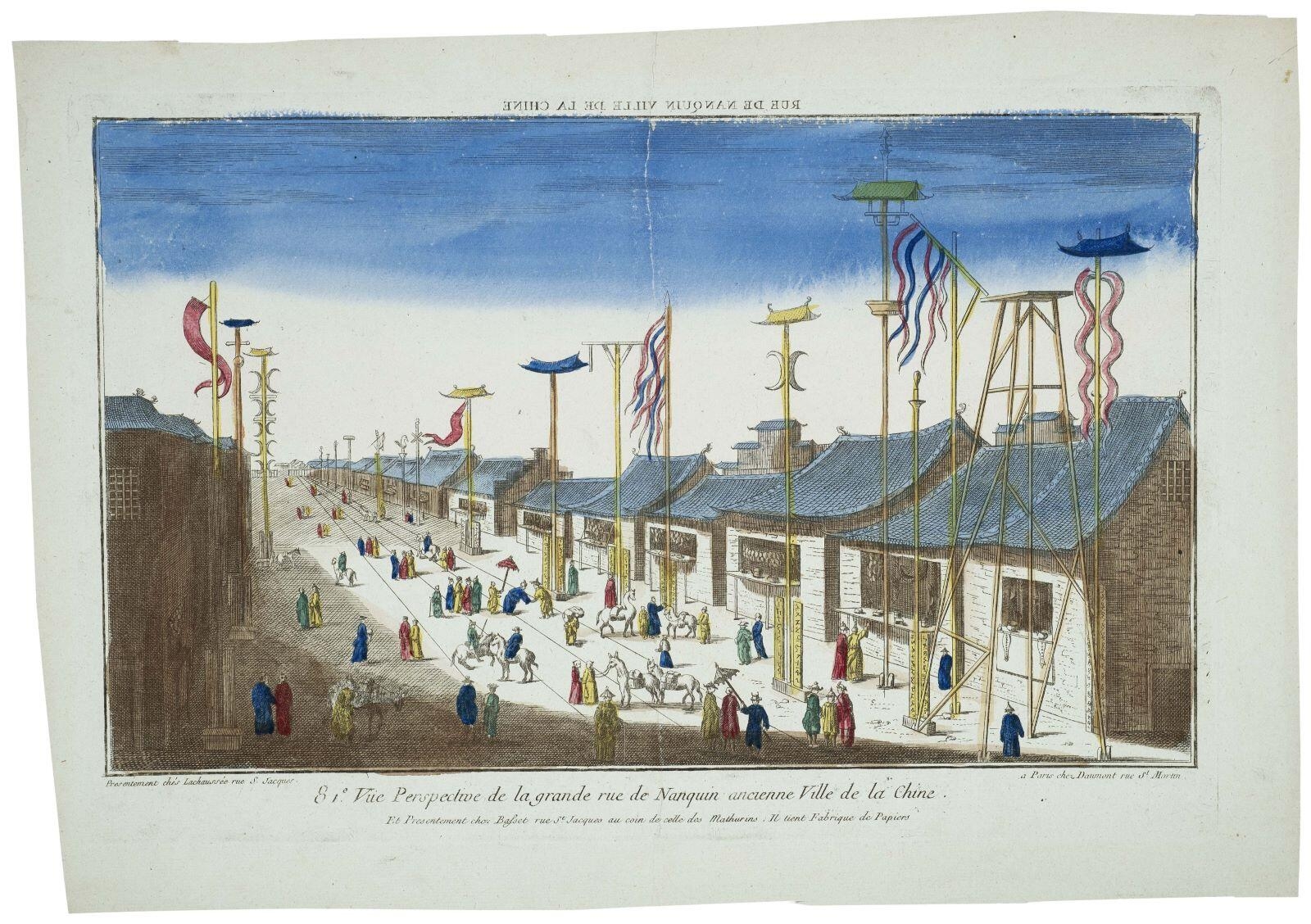 81e. Vüe Perspective de la grande rue de Nanquin ancienne Ville de la Chine. (titre inscrit)