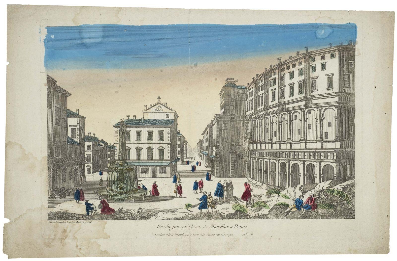 Vue du fameux Théâtre de Marcelluz [sic] à Rome. / 10 (titre inscrit) ; Vue du fameux théâtre de Marcellus à Rome (titre factice)