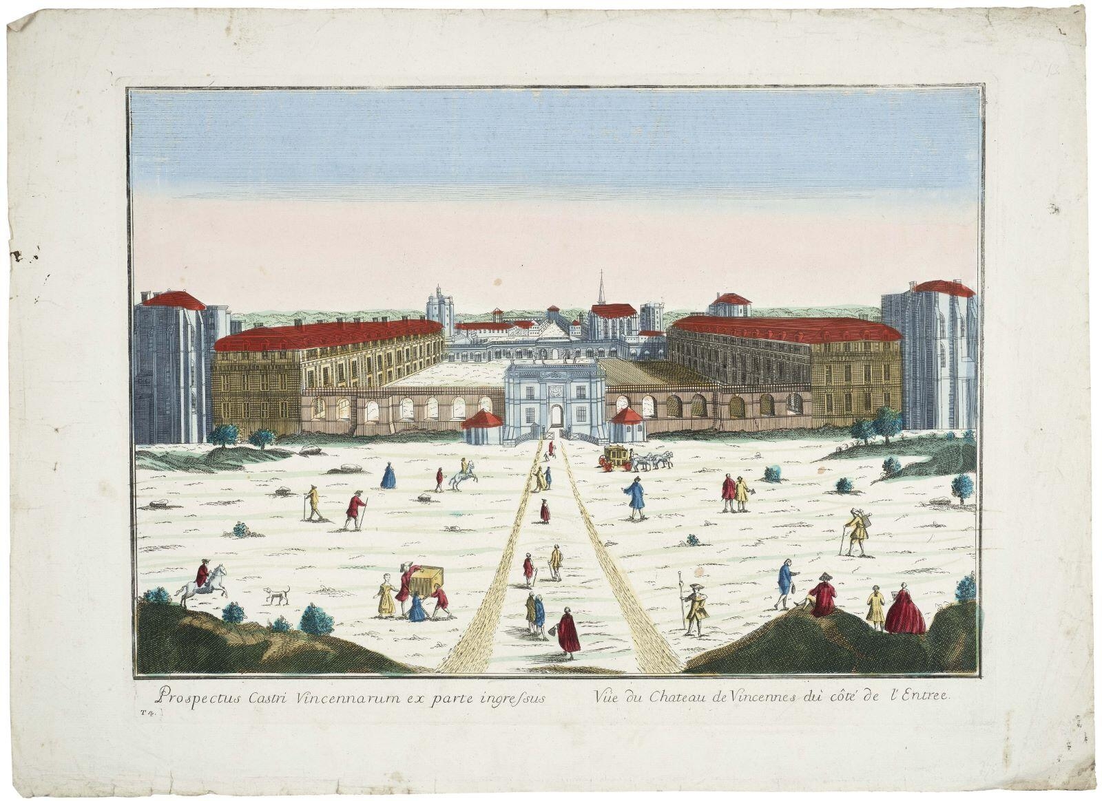 Vüe du Chateau de Vincennes du côté de l'Entree. / T4. (titre inscrit, lat., fr.)