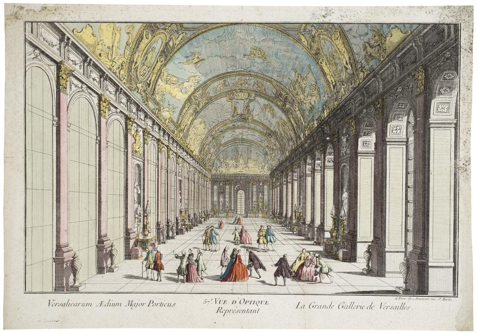 57e. VÜE D'OPTIQUE / Représentant / La Grande Gallerie de Versailles. (titre inscrit, lat. fr.)