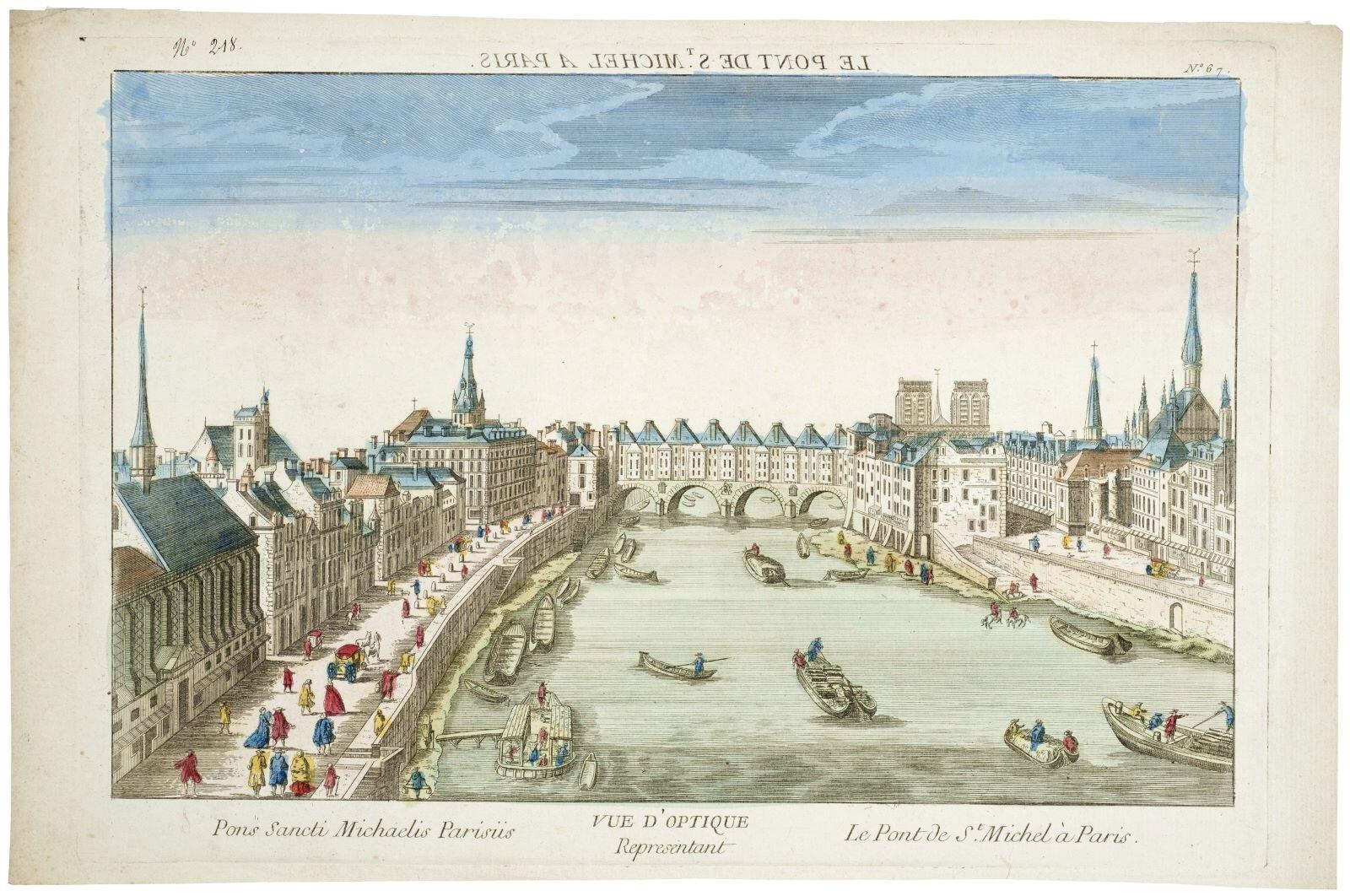 VUE D'OPTIQUE / Representant / Le Pont St. Michel à Paris. / N°. 67. (titre inscrit)
