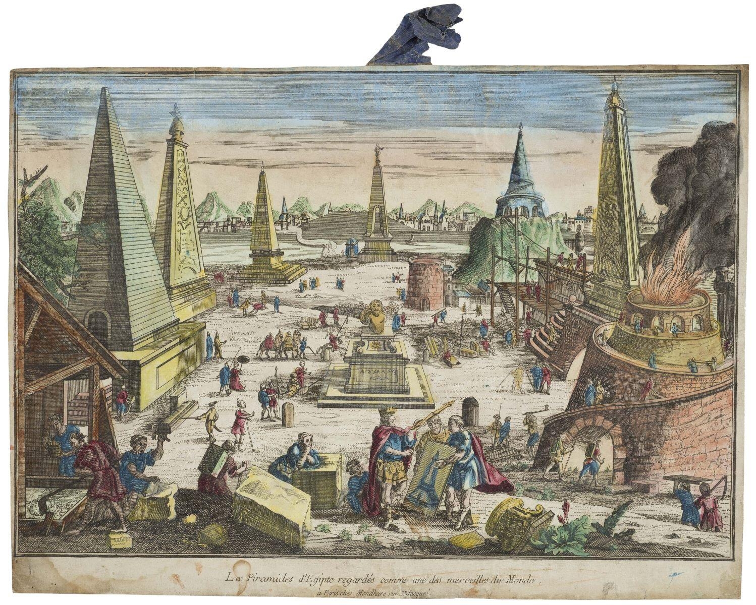 Les Piramides [sic] d'Egipte [sic] regardés [sic] comme une des merveilles du Monde. (titre inscrit) ; Les Pyramides d'Egypte regardées comme une des merveilles du Monde. (titre factice)