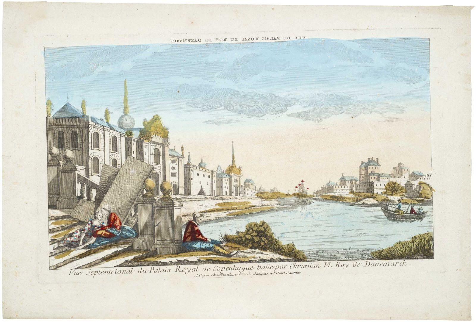 Vue Septentrional du Palais Royal de Copenhague batie par Christian. VI. Roy de Danemarck. (titre inscrit)